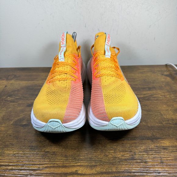 Hoka One‎ One Carbon x 3 Running Shoes Orange White Men\'s Size 9.5 D